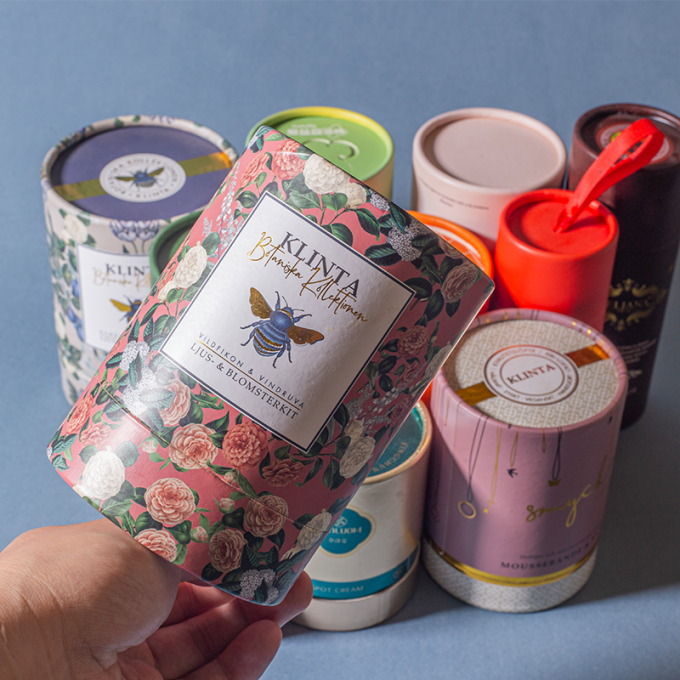 Food grade cylindrical custom UV printed logo honey jar tea biscuit coffee kraft paper packaging chocolate paper tube with lining 0
