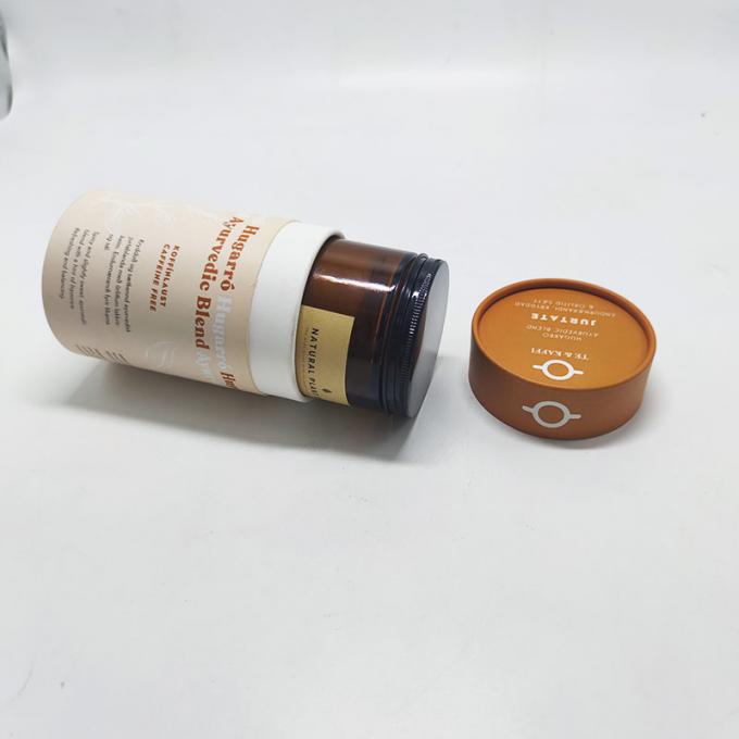 Kemasan tabung kertas kraft tersegel silinder, tabung kaleng kertas food grade untuk makanan bubuk dapat disesuaikan 4