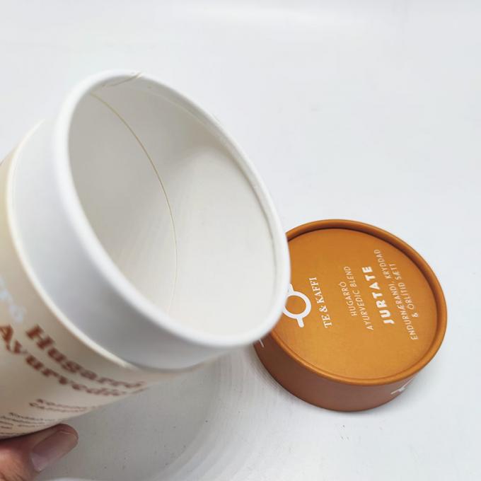 Kemasan tabung kertas kraft tersegel silinder, tabung kaleng kertas food grade untuk makanan bubuk dapat disesuaikan 7