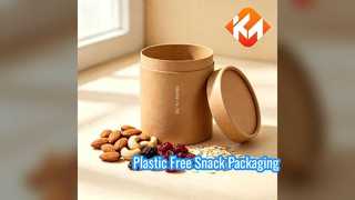 Eco Friendly Biodegradable Paper Cans for Dry Fruit Snacks