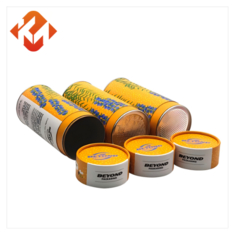 With easy tear seal cover custom printed cylindrical round food grade cardboard tea matcha powder packaging paper tube jar