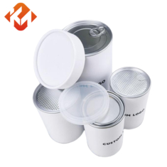 Custom aluminum foil lined sealed food packaging round cardboard tube paper cans with easy-open lids for tea, candy, and potato chips
