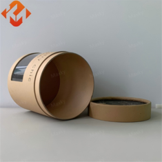 Customized Printing Logo Packaging Paper Tube Food With Window Food Coffee Candle Kraft Paper Cylinder Box