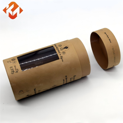 Source manufacturer customized loose leaf tea paper tube packaging round tea paper tube with transparent window hollow
