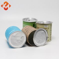 Custom cylindrical food grade cardboard protein powder seasoning packaging tube with tear-off seal lid
