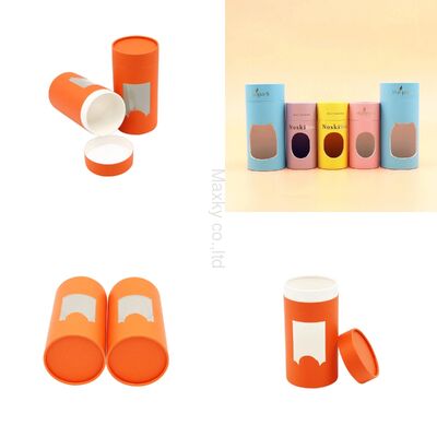 Eco-friendly custom round paper tube packaging box with a window, suitable for socks, towels, etc.