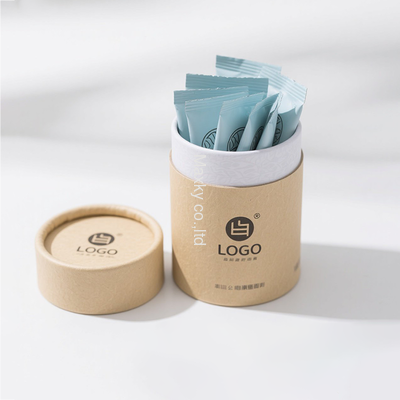 Customizable eco-friendly food-grade protein powder supplement cardboard boxes with sealing caps.