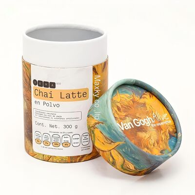 Customized eco-friendly food-grade round paper tube packaging, suitable for dried fruit/tea/coffee packaging containers.