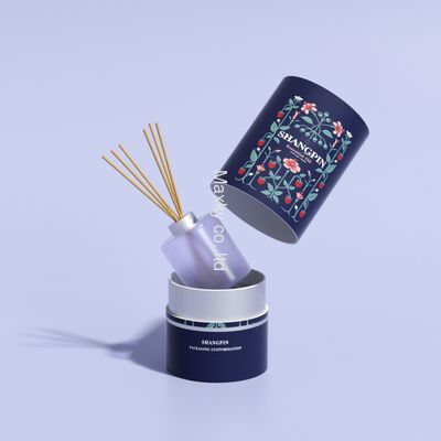 Black round glass bottle aromatherapy gift set, luxurious packaging, paper tube.