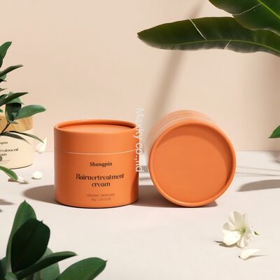 Cylindrical container box, cosmetic cream jar (4 oz), empty deodorant cardboard kraft paper tube packaging.