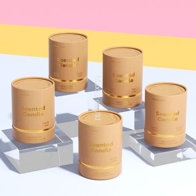 Environmentally friendly high-grade kraft paper tubes, suitable for candle packaging, with embossed surface.