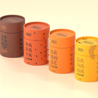 Customized tea logo printing, eco-friendly kraft paper tube packaging, round and exquisite gift packaging