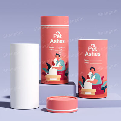 Pet cremation urn, funeral keepsake cylindrical packaging box, biodegradable paper tube