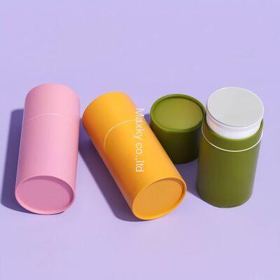 Customized eco-friendly twist-up paper lip balm tubes, press-type lip balm tubes