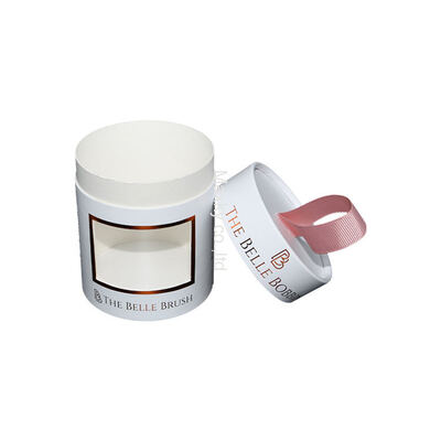 Customized paper tube packaging, suitable for cosmetics, with a transparent window.