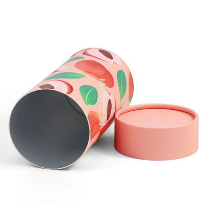 Eco-friendly matcha cardboard can cylindrical packaging with lid, food-grade tea paper tube