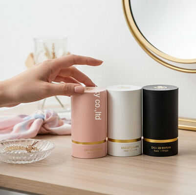 Customized essential oil tube packaging boxes, paper tube perfume cylinder packaging