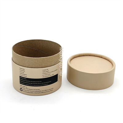 Custom logo printing on round packaging tubes for skincare and cosmetic products, kraft paper tube packaging boxes.