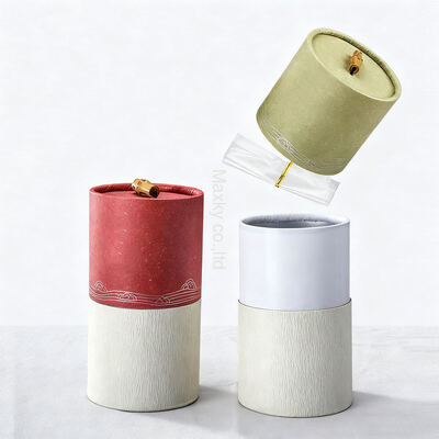 Deluxe biodegradable cylindrical packaging boxes suitable for coffee, tea, and loose tea; food-grade kraft paper tubes.