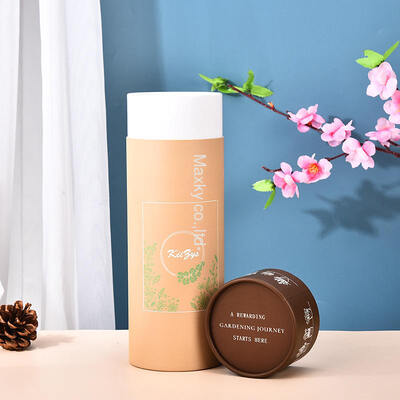 Wholesale biodegradable round paper tube containers for packaging cosmetics, gifts, food, nuts and tea.
