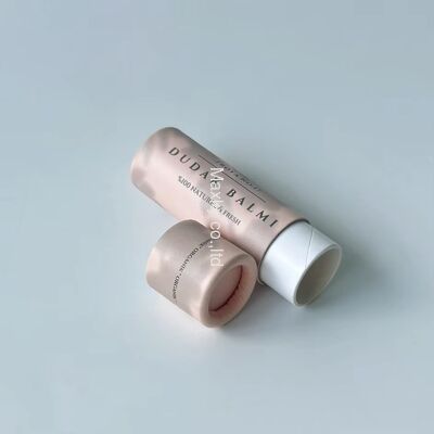 Biodegradable push-pull lip balm and deodorant tubes, push-pull cardboard cosmetic packaging cylinders