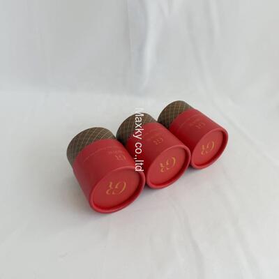 Red custom kraft paper tube socks, clothing cylindrical packaging, T-shirt paper cylindrical container