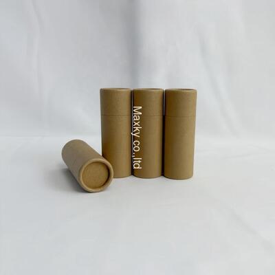 100% Biodegradable  Push up Lip Balm Tube Customized Deodorant Container Natural Kraft Cardboard Paper Tube