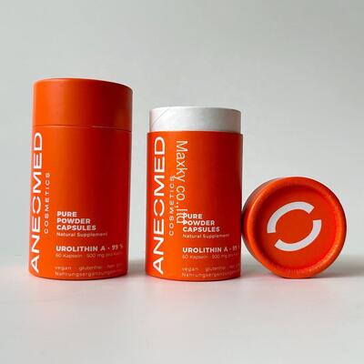 Biodegradable orange essential oil bottle packaging tubes, cardboard perfume and cosmetic paper tubes, custom tea paper tubes