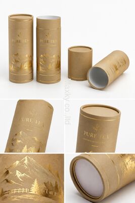 Eco-Friendly Food Grade Kraft Paper Tube Packaging for Tea and Dry Food Storage