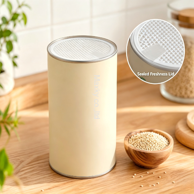 Custom-sized, eco-friendly round paper tubes with an easy-open ring cap.