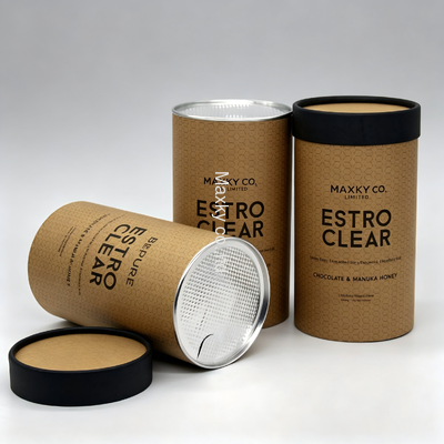 Custom Easy Open End Paper Can with Aluminum Foil Liner for Food Packaging