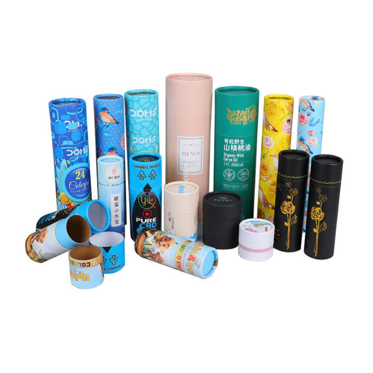 Custom-sized cylindrical kraft paper core boxes, high-quality cosmetic ...