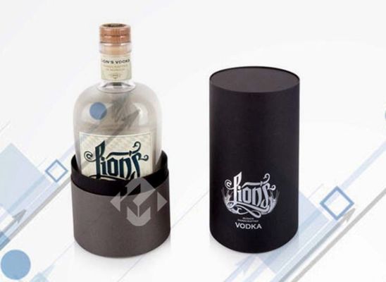 Beautiful Round Cardboard Wine Gift Box Water Resistant Customization Cardboard Wine Tube