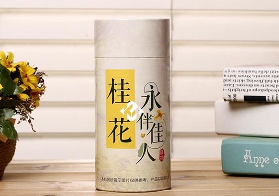 Tea Packaging Paper Cylinder Containers UV Proof Environmental Protection