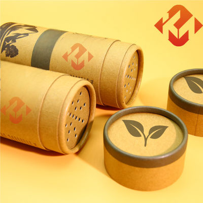 Biodegradable Cylindrical Custom Cardboard Tube Packaging For Tea And Edible Salt