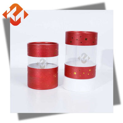 Customized Paper Tube Packaging Cylindrical Packaging Box Clothing Scarf With Window