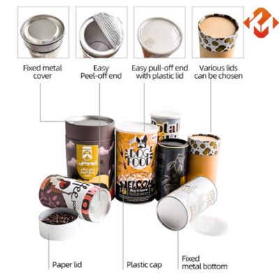 Easy Pull Ring Lid Paper Can Packaging Box for Powder Milk Coffee  Sugar Nuts Powder for Sugar Chocolate