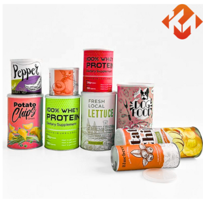 Customized food paper cans, kraft paper tube packaging, easy-to-tear aluminum foil seal, customized chicken seasoning powder composite cans