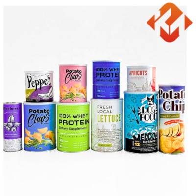 Customized food paper cans, kraft paper tube packaging, easy-to-tear aluminum foil seal, customized chicken seasoning powder composite cans