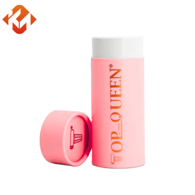 Customized luxury hot stamping printing cylindrical cardboard lip balm cosmetic paper tube skin care essential oil tube box