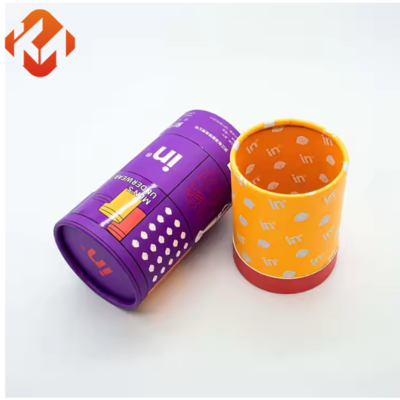 Custom printed logo high quality round cardboard cylinder gift scarf socks T-shirt towel wrapping paper tube clothing