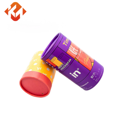 Custom printed logo high quality round cardboard cylinder gift scarf socks T-shirt towel wrapping paper tube clothing