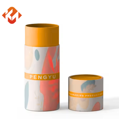 High quality perfume and cosmetic essential oil round packaging cylindrical tube box with lid customized material size printing pattern
