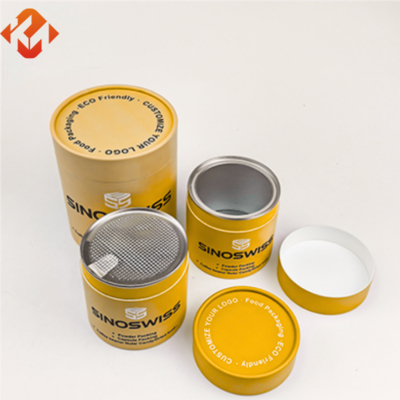 Customizable stylish high-quality protein food grade paper can packaging cylindrical packaging
