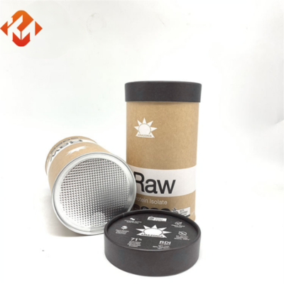 Factory wholesale customizable round cardboard packaging empty coffee cans whey protein compound cans