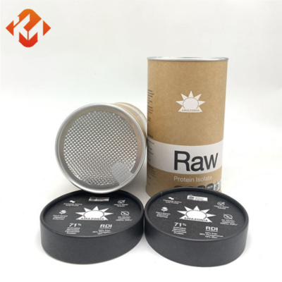 Factory wholesale customizable round cardboard packaging empty coffee cans whey protein compound cans