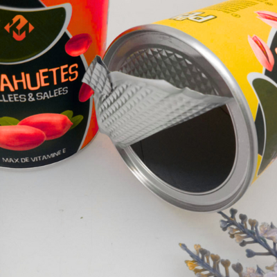 Customizable quality cans, OEM logo cans, 16 oz peanut/chestnut/pistachio easy-open paper cans