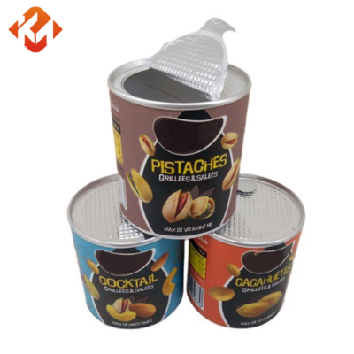 Customizable quality cans, OEM logo cans, 16 oz peanut/chestnut/pistachio easy-open paper cans