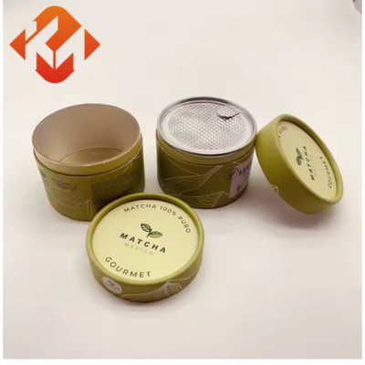 Cylindrical sealed kraft paper tube food grade paper can tube packaging for powder food can be customized
