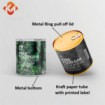 Food Grade Paper Empty Can Tin for Canning Food Packaging Eco Friendly Metal Lid Milk Tea Powder Packaging